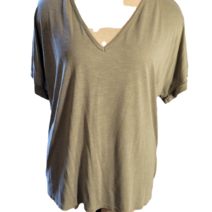 ALYA WOMENS GREEN LIGHTWEIGHT SOFT SHORT SLEEVE - SIZE LARGE